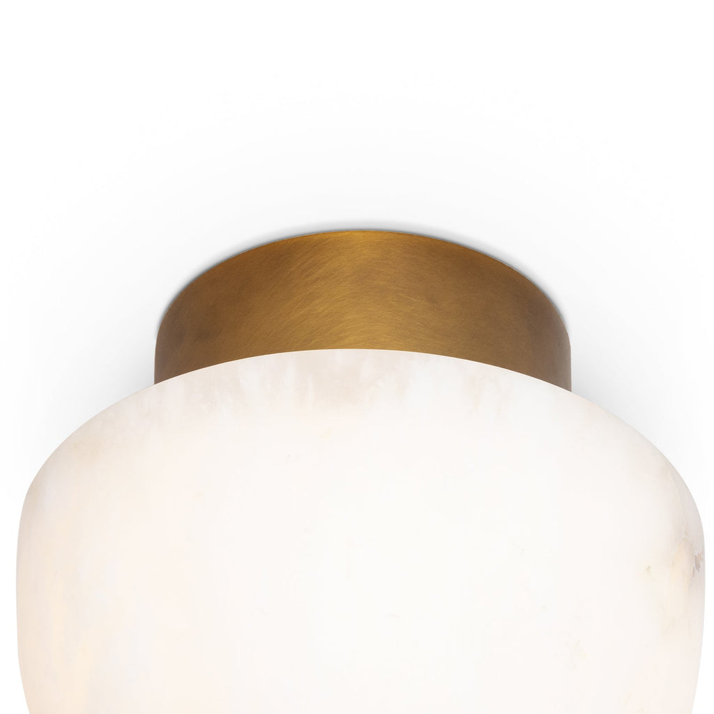 Parker Alabaster Flush Mount - Natural Brass