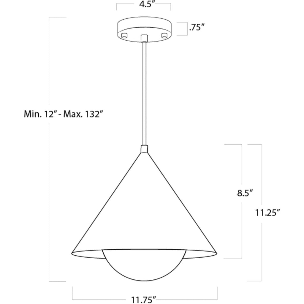 Hilton Pendant - Blackened Brass and Natural Brass