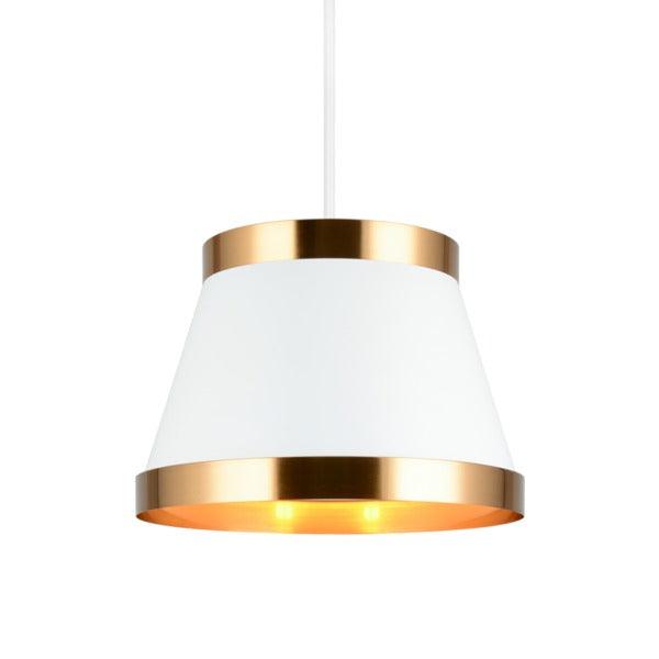 Large Caske Pendant | Aged Gold Brass/White