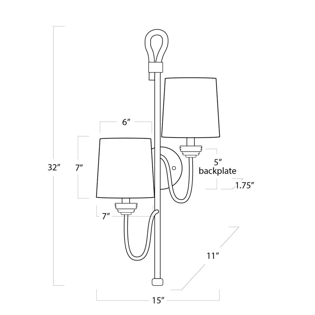 Bimini Double Sconce - Light House Co.