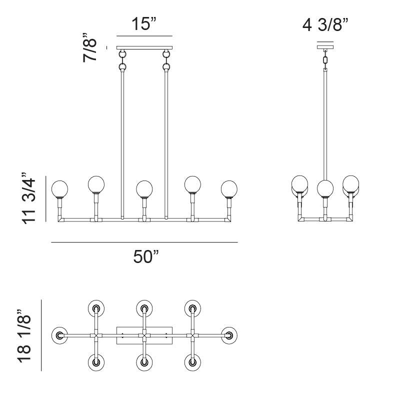 Candlestix Linear Chandelier - Light House Co.