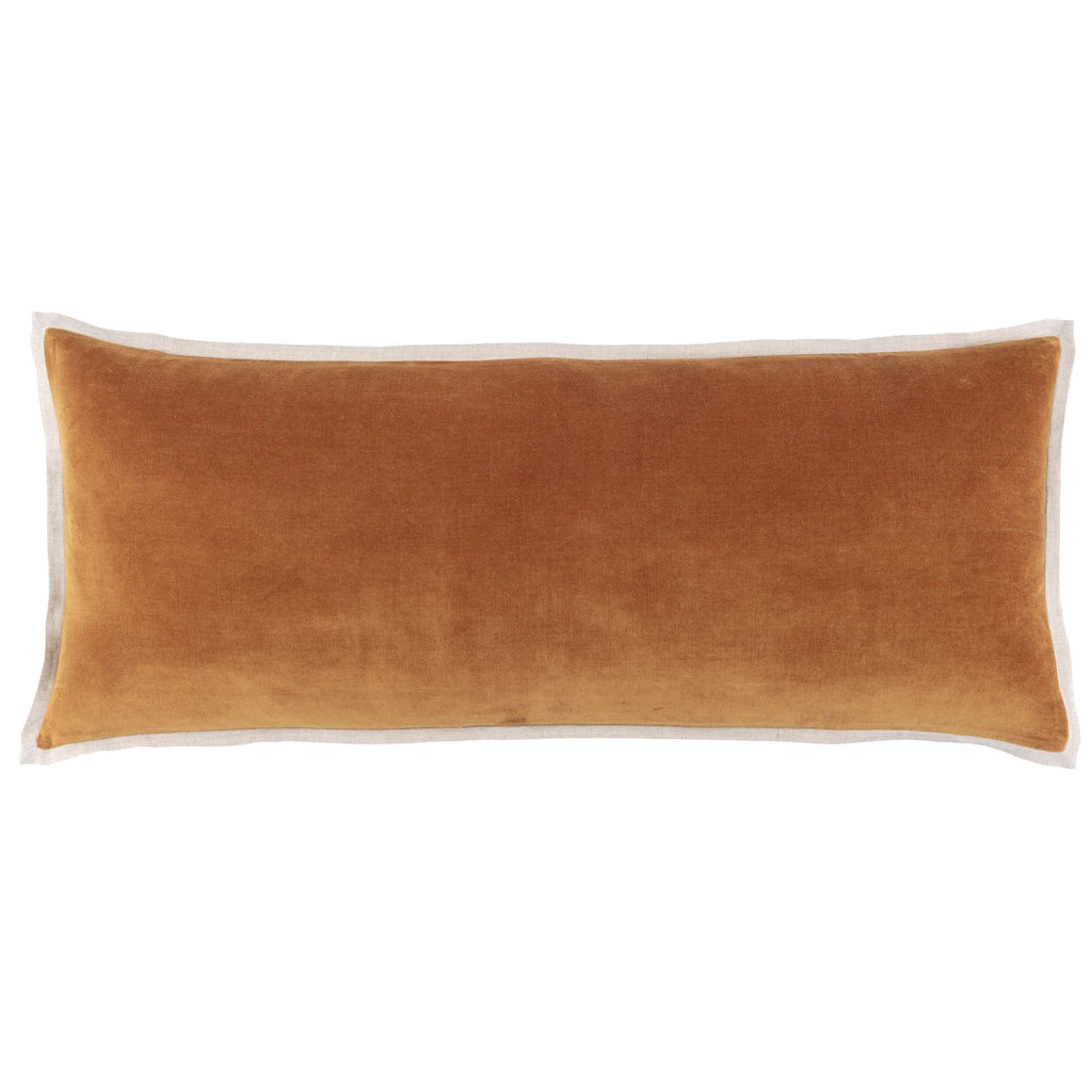 Gehry Velvet/Linen Caramel Decorative Pillow - 22" Square