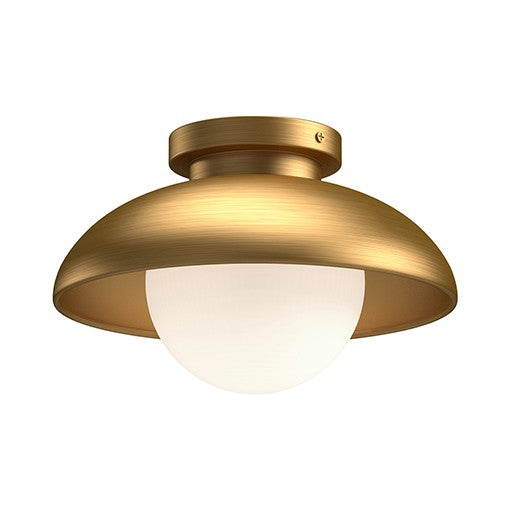 Small Rubio Semi-Flush Mount in aged gold