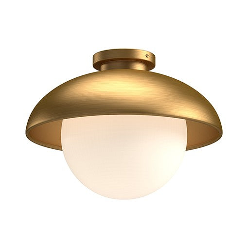 Large Rubio Semi-Flush Mount in aged gold