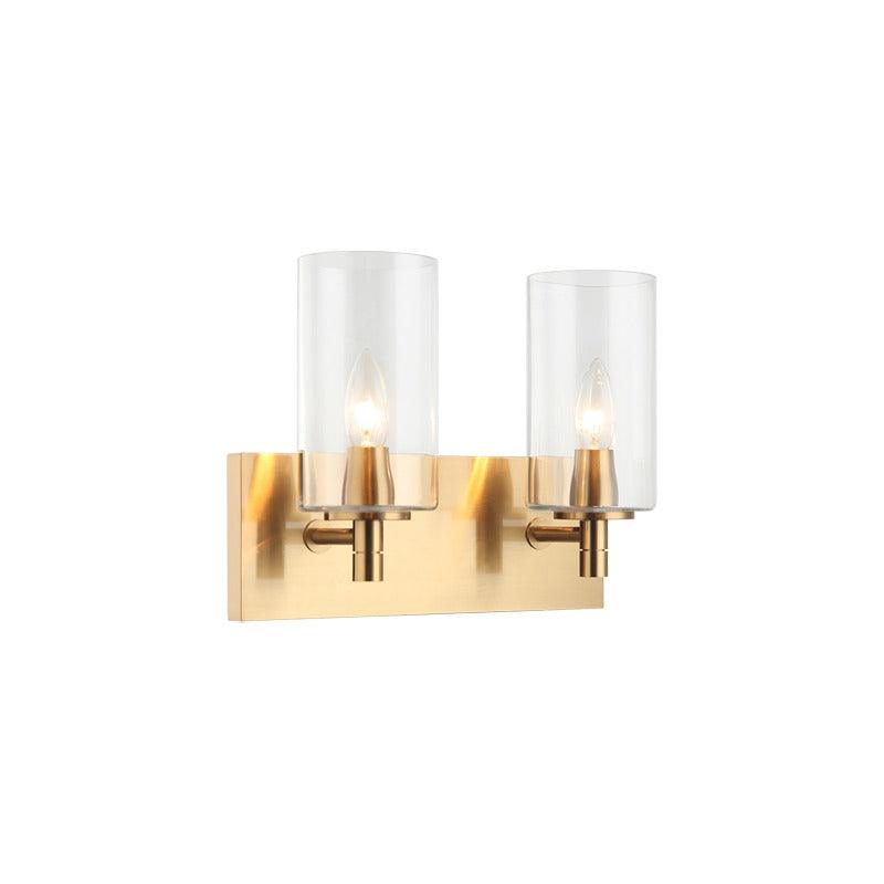 Candela 2 Light Vanity in brass/ clear glass