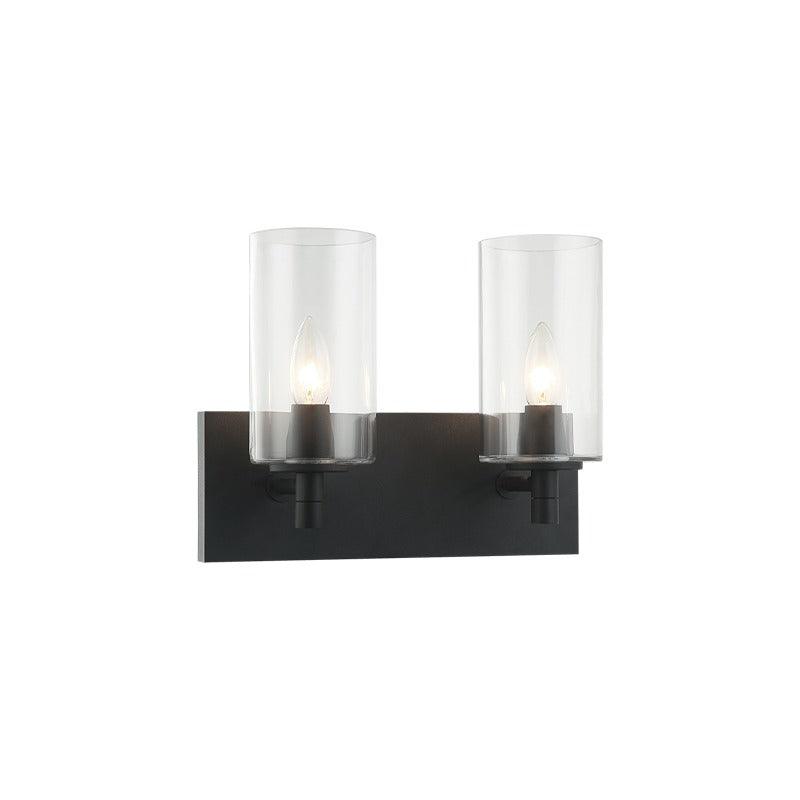 Candela 2 Light Vanity in black / clear glass