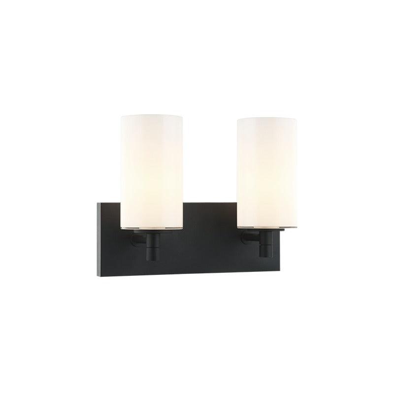 Candela 2 Light Vanity in black / opal glass