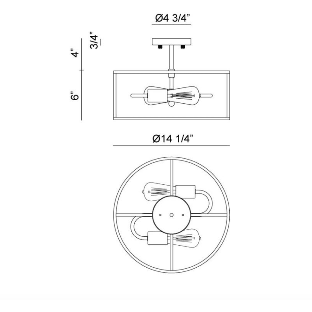 Candid 2-Light RND Semi-Flush Mount | Flush Mounts | Matteo - Light House Co.