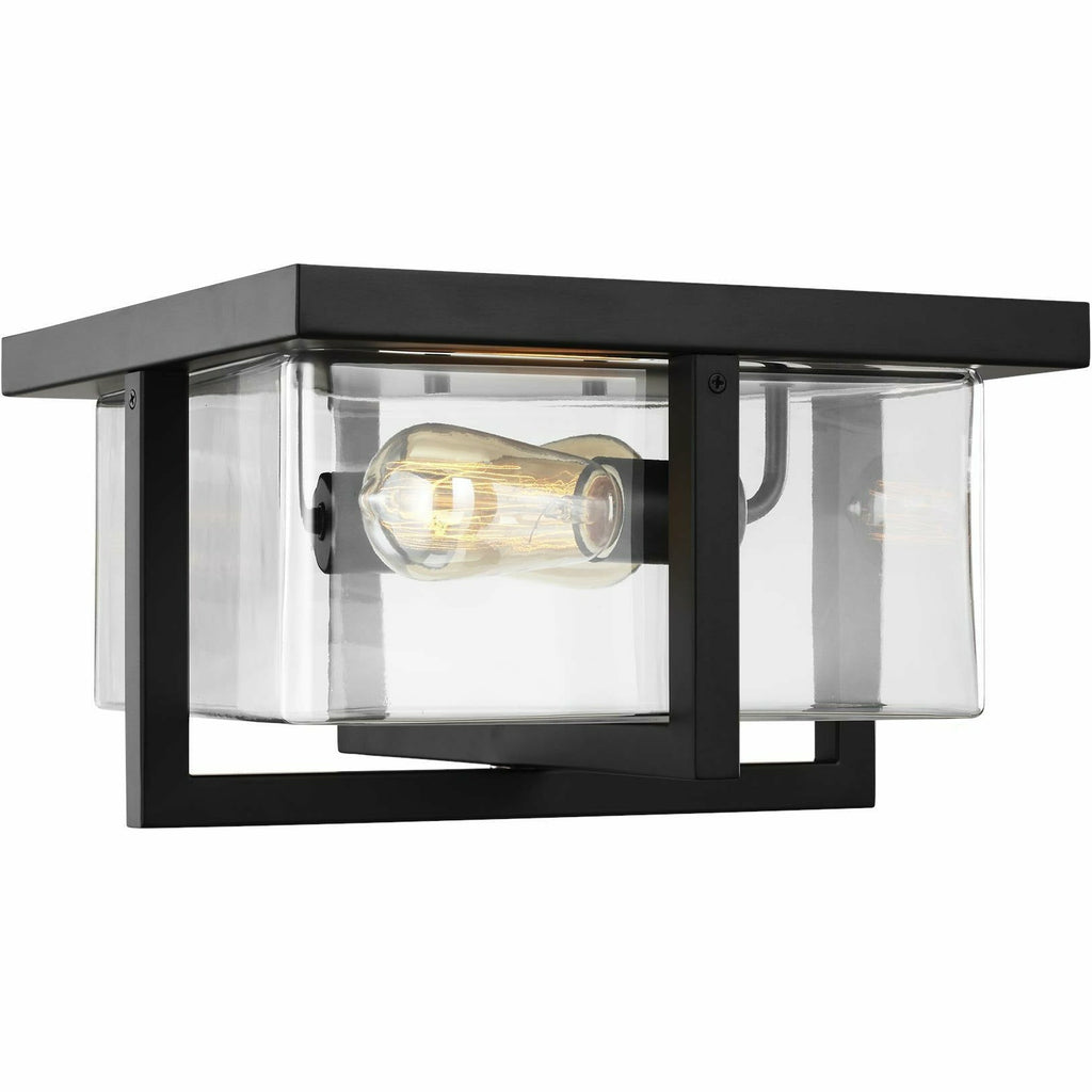 Mitte Two Light Flush Mount | Midnight Black | Flush Mounts | Generation Lighting - Light House Co.