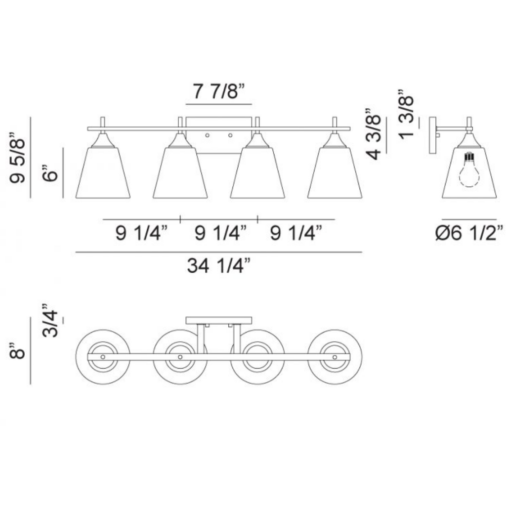 Hollis 4-Light Vanity | Vanity Light | Matteo - Light House Co.