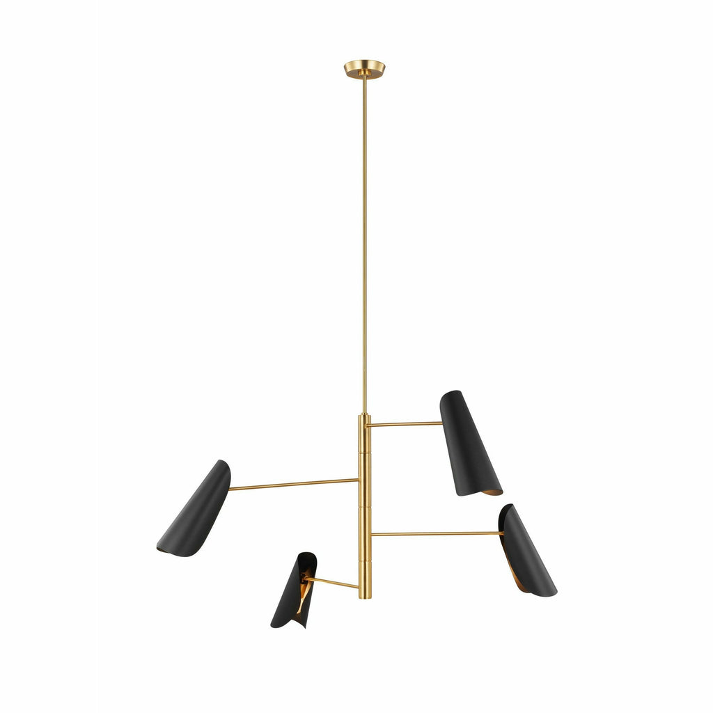 Tresa Small Chandelier | Burnished Brass/Black