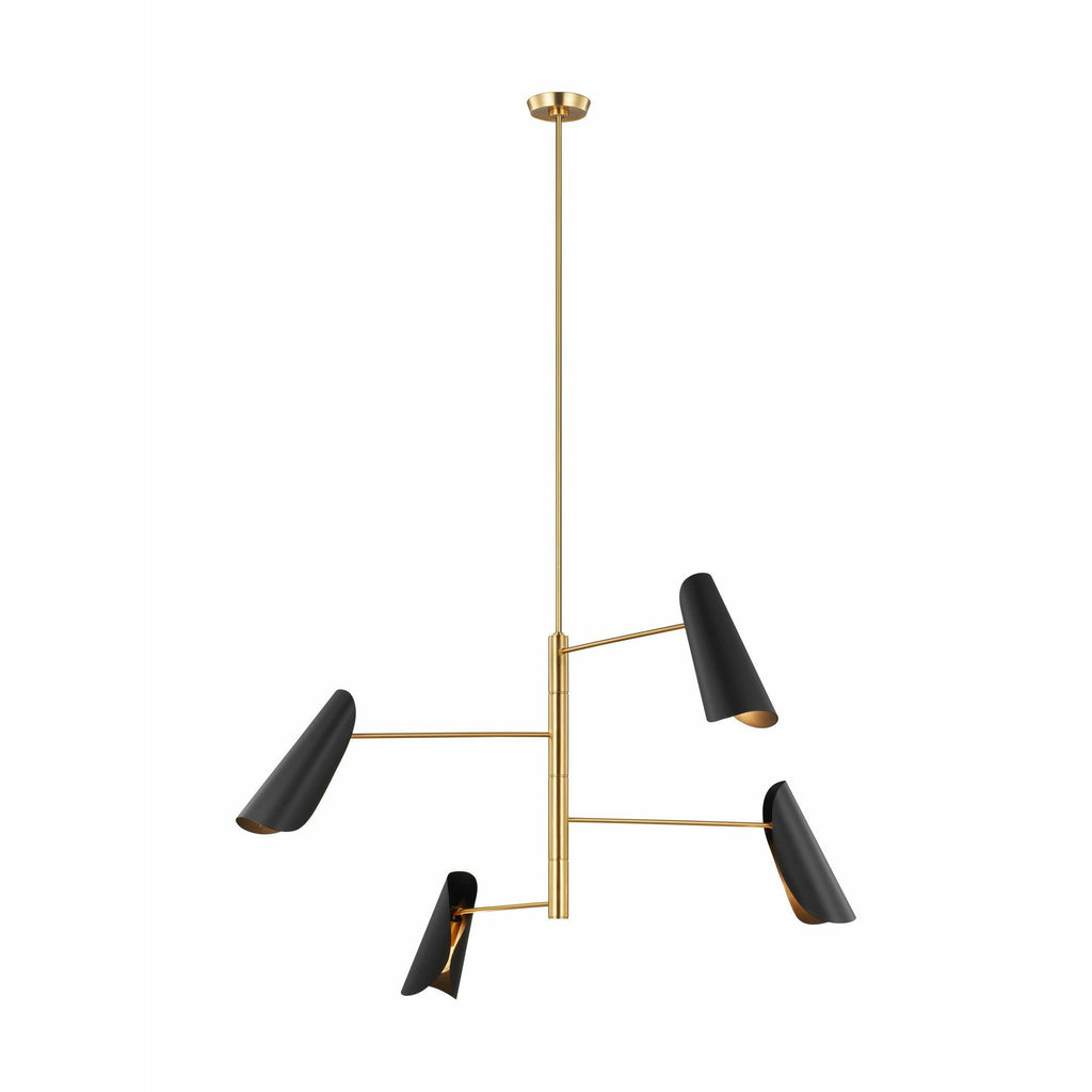 Tresa Small Chandelier | Burnished Brass/Black