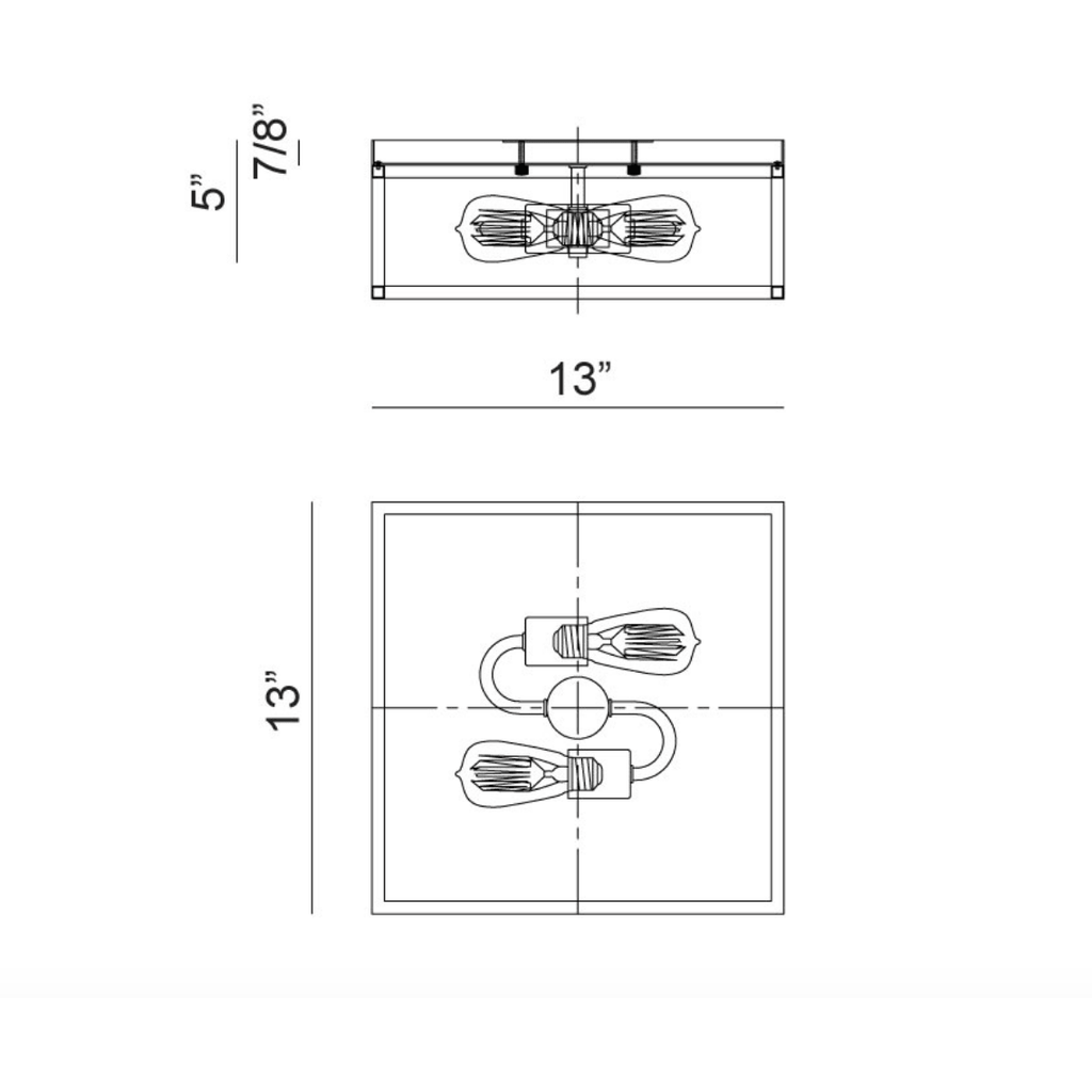 Clarke 2-Light Square Flush Mount | Flush Mounts | Matteo - Light House Co.