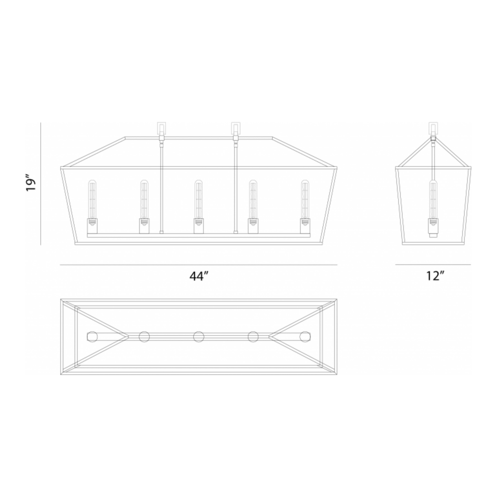 Scatola 5-Light Linear Chandelier | Linear | Matteo - Light House Co.