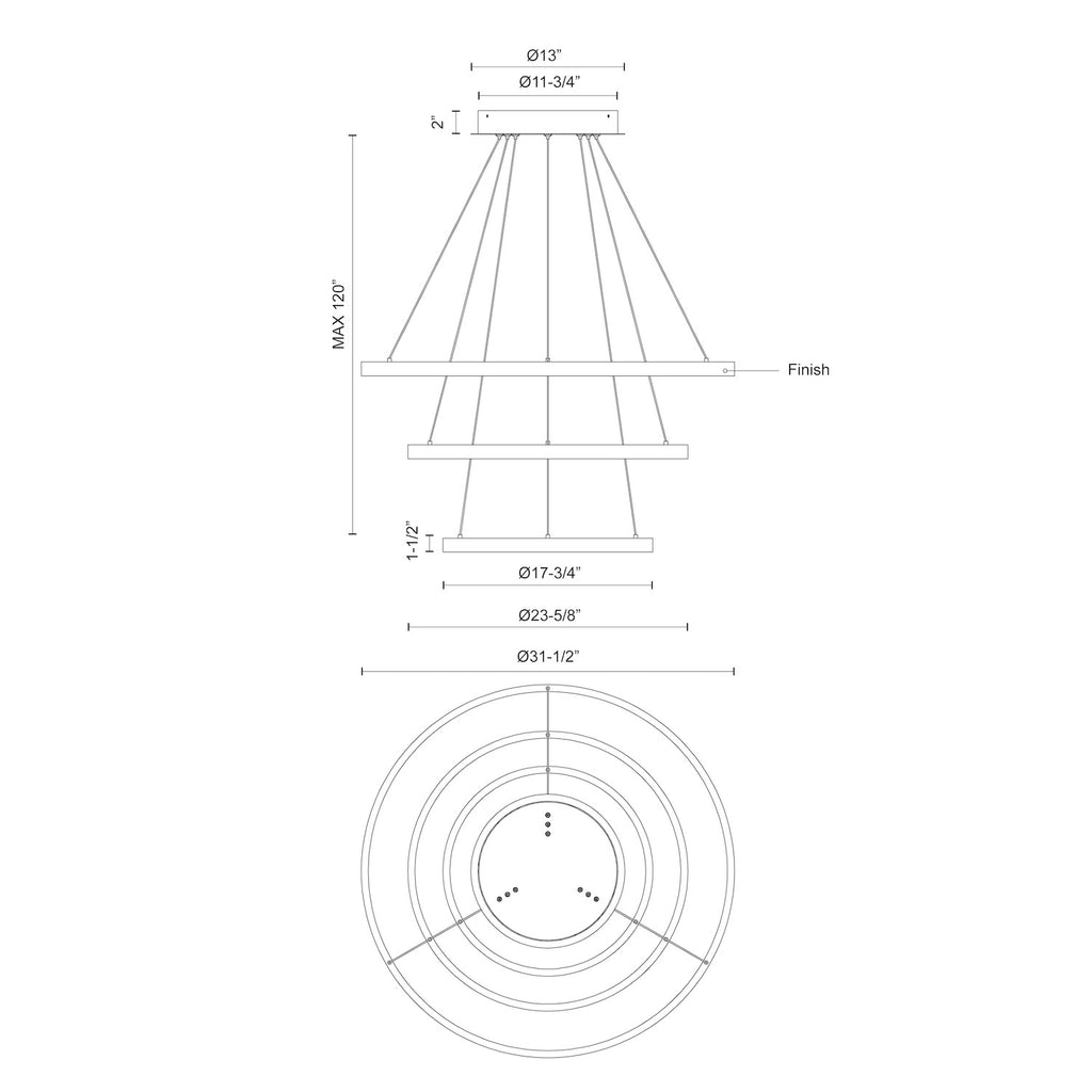 Cerchio Three-Tier Chandelier | Chandeliers | Kuzco - Light House Co.