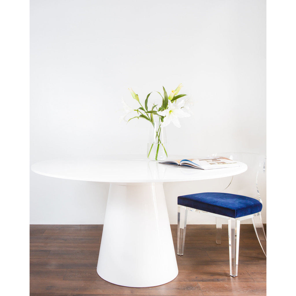 Preston Round Dining Table - Glossy White Lacquer