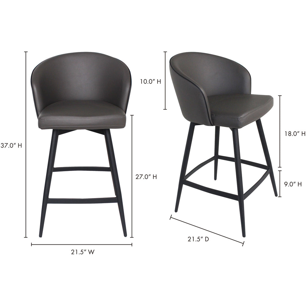 Valla Swivel Counter Stool Charcoal