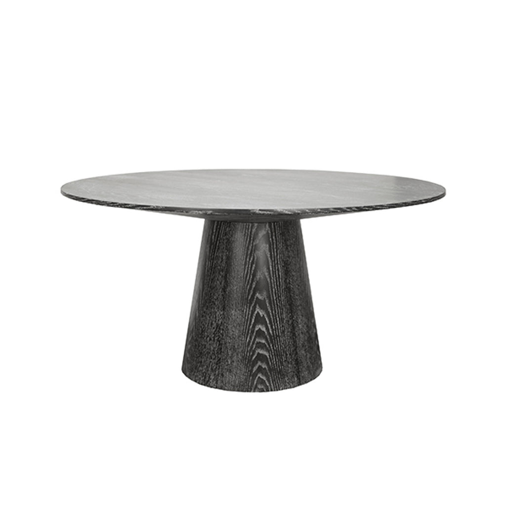 Preston Round Dining Table - Black Cerused Oak